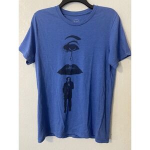 Jack White Mens Graphic T Shirt Blue Crew Neck Short Sleeve Size Medium